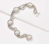 JAI Sterling Silver Hammered Multi- Box Chain Bracelet, 8"